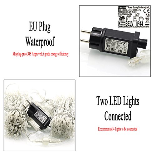 Upgraded OMGAI 300LEDs Vorhang-Licht Mit 8 Modi Für Weihnachten Neujahr Party Hochzeit Home Decoration Fairy Lights Garden Decorations 3m*3m (Upgraded Low Voltage) Weiß - 2