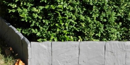 Zaun Mauer Palisade Rasenkante Beeteinfassung Stein 2,28 m x 13 cm grau 1,5 cm stark - 2