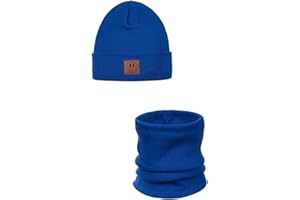 Ander Beanie Kinder und Loop Schal Set SMILE – Beanie & Schlauchschal aus Baumwolle – Frühling Herbst – Unisex Jungen Mädchen – Weich und Stylisch