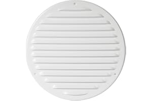 REPA MARKET Ø 20 cm Griglia di ventilazione rotonda bianca con zanzariera – Copertura di ventilazione per interni ed esterni – Applicazioni di riscaldamento, raffreddamento e ventilazione (200 mm, bianco)