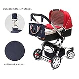 Wickeltasche, MixMart Pflegetasche Umhängetasche Tragetasche Babytasche Handtasche mit separatem, verstellbarem Schultergurt/ für Windeln, Baby-Kleidung, Flaschen inklusive Wickelunterlage und Stroller Hooks - 6