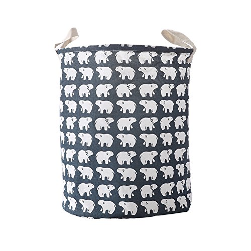 Preisvergleich Produktbild Ndier Wäschesammler Wäschesammler Faltbar Wäschesammler Wäschekorb mit Griffen zur Aufbewahrung von Sporca, Grau und Weiß