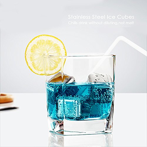 Whisky Steine Ice Cubes Set – Wiederverwendbare Edelstahl Eiswürfel 8er Set Whiskey Rocks Stones von GOSCIEN - 7