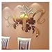 Price comparison product image Fatchot 3D Mirror Unique Floral Leaf Art Removable Wall Sticker Acrylic Mural Decal Home Room Decor
