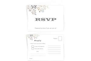 FELICITAS RSVP Cards + Self-Seal Envs - Pack 20 Postcards - Wedding Reception Birthday Party Hen Bridal Baby Shower Dinner Christmas - Fill in Blank Reply - Multiple Events Corporate Functions UK Eco-Friendly