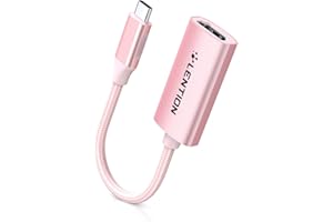 LENTION Adaptateur USB C vers HDMI Convertisseur AV numérique 4K/60Hz Compatible 2023-2016 MacBook Pro 13/14/15/16, Nouvel iPad Pro/Mac Air/Surface, Chromebook, Samsung S20/S10/S9, Plus (Or Rose)
