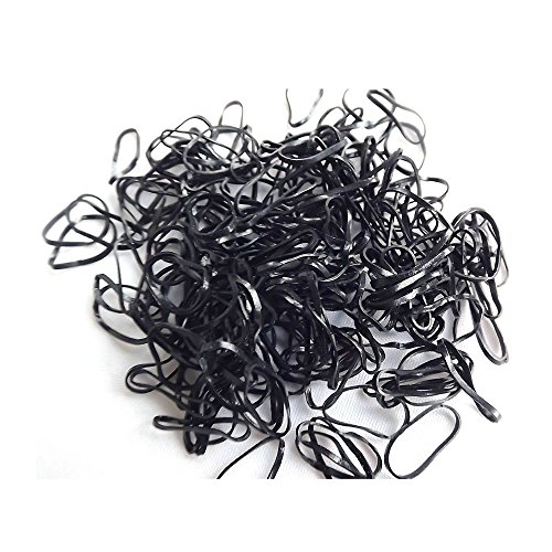 Pack of 250 Braiding Bands. Ultra Elastic Ponytailers. (Black)