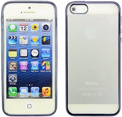 Device Fun - Ultra Thin 0.3mm Chrome Plated TPU Gel Case Skin Cover with Screen Protector(Titanium Grey ,For iPhone 5/5S/SE )