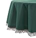 Produktbild Beautex Wetterfeste Garten Balkon Terrasse Camping Tischdecke, Größe + Farbe wählbar (rund 160 cm cm Dunkelgrün)