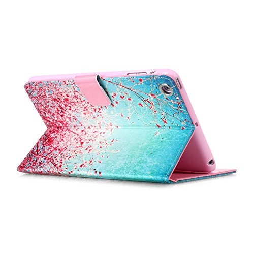 iPad Mini 3 Hülle, Deenor PU Leder Abdeckung Stand Flip Schutzhülle Hülle für Apple iPad Mini 1/2/3 Generation. (Peach blossom) - 4