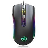 Maxesla Gaming Mouse Wired - Computer Laptop Mouse High Performance Wired Gaming Mouse, USB Mouse with 7 Colors LED Backlight