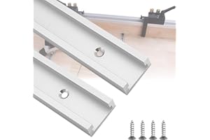 FIGFYOU 2 Stück T Track 400mm Aluminiumlegierung T Nut Schiene T-Schienenrampe T-Slot T-Nut Gehrungsschiene T-Nutenschiene T-Spur mit selbstschneidenden Schrauben für Tischsäge Router Holzbearbeitung