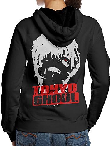 Women Design Tokyo Ghoul No Pockets Sweatshirts Funny Hooded Sweatshirt - Black -