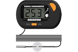 ENOPYO Aquarium Thermometer Digital,Fish Tank Thermometer Tropical with Max/Min,Metal Probe,Suction Cup for Fish Tank Water Temperature,Axolotl,Reptile,Turtle,Incubator Habitat