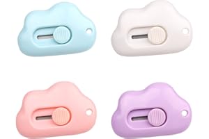 XNHIU 4 Pieces Shrink Letter Openers Mini Portable Paper Cutter Cute Cloud Shape Box Letter Openers for Letter Small Box Opening Paper Cutting DIY Crafts(Color1)
