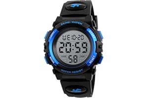 HMJIA Montre Enfant Garcon Fille pour 5-16 Ans, Montre Numérique Enfant étanche 5ATM avec Alarme/Date/Chronomètre/LED