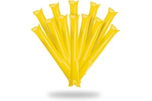 FUN FAN LINE® - Lot de 200 bâtons gonflables en Plastique pour l'animation et Les événements Sportifs. Bruyant Cheerleading Sticks. (100 Paires) (Yellow)