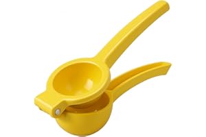 BarBits Mexican Elbow Lemon Squeezer - Heavy Duty Hand Juice Extractor Press, Lime Citrus Fruit Juicer - Yellow