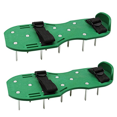 Rasen-Belüftungs-Schuh-Garten-Spikes-Sandelholze mit Nylonschnallen und 2 Riemen für das Belüften Ihres Rasen oder des Yards - 4