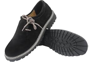 ALL THE GOOD Chaussures de costumes noires pour costume Oktoberfest en daim noir