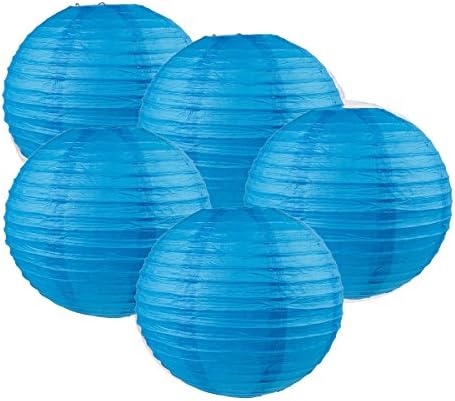 Tmade 5 PCS 4" Blue Paper Lanterns for Birthday Baby Shower Wedding Party Garden Home Decoration