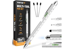 Cadeau Homme, YOFIG Stylo Multifonction 9 en 1, Cadeau Saint Valentin Homme, Idee Cadeau Homme Original, Cadeau St Valentin Homme, Gadget Insolite Utile Cadeau Personnalisé, Cadeau Fetes des Peres