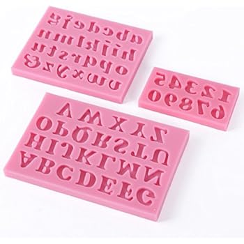 Stampini Lettere E Numeri In Silicone Per Dolci - Set 4 Forme + Pennello Per Cioccolato E Decorazioni - Foto 4