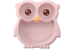 PandaEar Silikon babytallrik med sugkopp – inlärningstallrik för barn, BPA-fri, halkfri inlärningstallrik, silikontallrik, babytallrik, BLW-tallrik