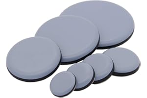 HWZ Lot de 16 patins en Téflon adhésifs Ø 19, 22, 25, 30, 40, 50, 63 mm, gris