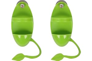 Tabanzhe 2 PCS Parrot Cuttlefish Bone Holder, Plastic Bird Feeder Cage Accessories, Pet Container for Fruit Vegetable Millet (Green)