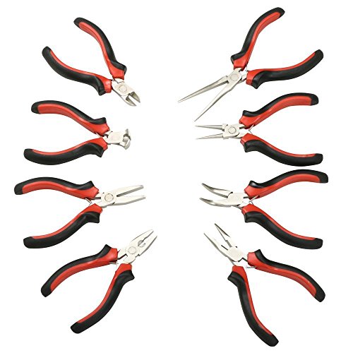 Yahee 8tlg Feinmechaniker Mini Zangen Set Schmuck Zangen Modellbau mit Werkzeugtasche - 7