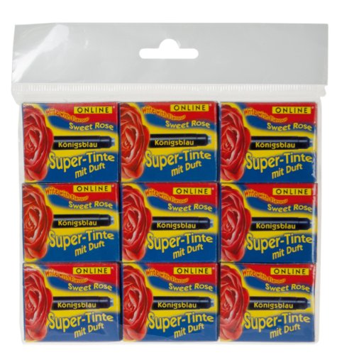 Online 17031 - Tintenpatronen mit Rosen-Duft, 9 Pack, blau