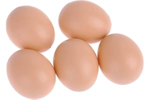 JKKJ 5 PCS Imitation Chicken/Poultry/Egg- Plastic/Dummy/Fake Egg for Chickens Coup,Feel Real - Encourage Laying or Prevent Eating of Eggs