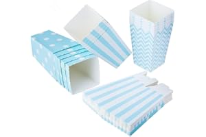 PALMFOX 36 Pcs Popcorn Boxes Carton Popcorn Paper Bags Petit Snack Bonbons Conteneurs pour Kid Mariage Fête d'anniversaire Décoration (Bleu)