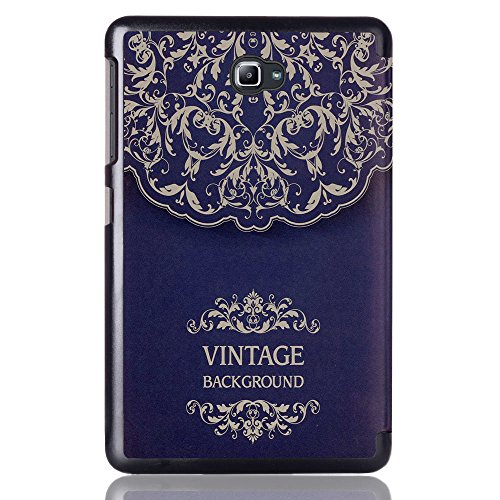 Hülle für Galaxy Tab A 10,1 Zoll Leder,Samsung Tab A 2016 Tasche,PU Leder Schutzhülle Smart Hülle Stand Folio Cover Case für Samsung Galaxy Tab A6 10.1 Zoll SM-T580N / SM-T585N Tablet,Vintage Blumen - 3
