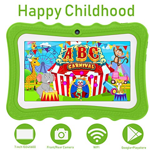 Tablets Buenas,7.0 Pulgadas 2GB RAM 32GB ROM,Dual Cámara,Batería de 4800mAh,Android 6.0,Quad Core,WiFi/Bluetooth Netflix (Verde)