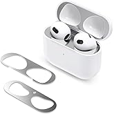 Spigen AirPods 3 ile Uyumlu Kılıf Shine Shield (2 Adet) Kapak İ&ccedil;i Kir / Toz &Ouml;nleyici G&uuml;m&uuml;ş - ASD01986 (Spigen TR Garantili)