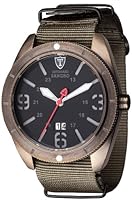 DETOMASO Sangro Men's Quartz Watch with Black Dial Analogue Display and Green Nylon Bracelet Dt1062-B
