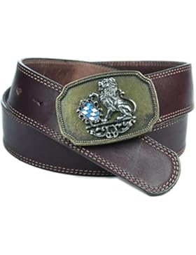 Ledergürtel Gürtel ohne Schnalle für Wechselschnalle Buckle, Druckknopfledergürtel Vollrindleder 4cm braun : )