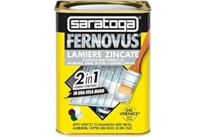 SARATOGA Vernice Fernovus LAMIERE ZINCATE ml.750 NON NECESSITA DI PRIMER! NOVITA' (Grigio metallizzato)
