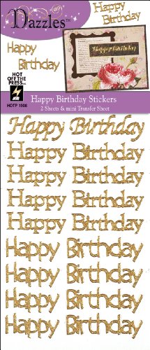 Preisvergleich Produktbild Dazzles Stickers 2 / Pkg-Happy Birthday Greetings