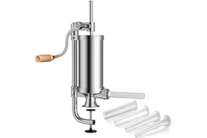 SHEANAON 2,5Lb Sausage Maker Vertical Sausage Maker Insaccatrice Manuale Insaccatrice per Salsicce Macchina per Salsiccia in Acciaio Inossidabile Salsicce Siringa con 4 Tubi di Riempimento
