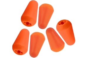 IKN 5 voies interrupteur à bascule embouts de sélecteur en plastique style fente croisée pour remplacement de guitare électrique Stratocaster, lot de 6, orange