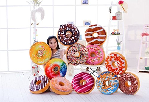 Ailiebhaus Donut Soft Kissen Schokoladen Plüsch Zierkissen ,#F - 4