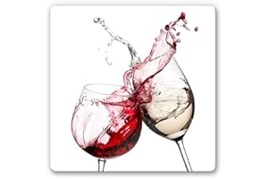 K&L Wall Art Poster moderne en verre pour salon Protection murale Pour cuisinevin rouge et vin blanc 30x30 cm