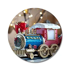 FurnishFantasy Train Printed Coasters - Set of 6 - for Kitchen/Dinning Ware