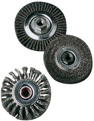SAIT 06440 4" x .020 x 5/8-11 Arbor Carbon Bristle Stringer Bead Knot & Crimped Style Angle Grinder Wire Wheel