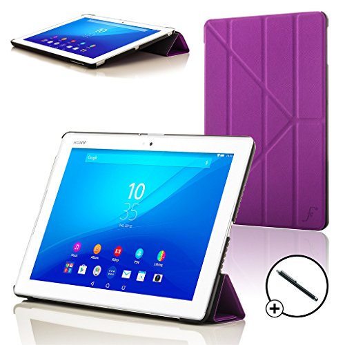Forefront Cases® Neue Origami Leder Hülle / Tasche / Case / Cover für Sony Xperia Z4 Tablet-PC (25,6 cm 10,1 zoll) SGP771 (Juni 2015) - Rundum-Geräteschutz und intelligente Auto-Sleep-Wake-Funktion mit 3-JAHRES-GARANTIE VON FOREFRONT CASES - inkl. Eingabestift