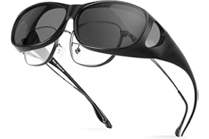 Bloomoak Polarized Over Glasses Anti-Glare UV 400 Protection for Men Women - Fit Over Glasses/Suit for Driving/Fishing/Golf