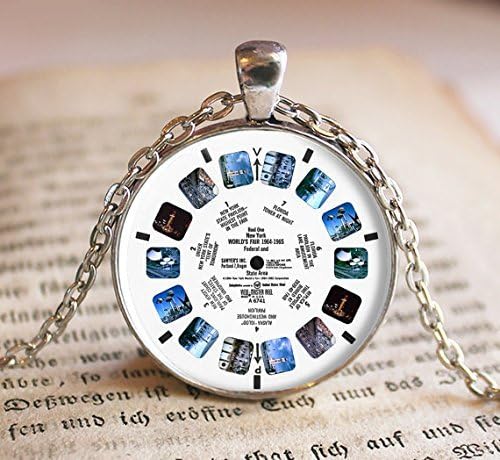 ViewMaster Lens Pendant, Fine Art Necklace Jewelry, Glass Pendant Gift,ViewMaster